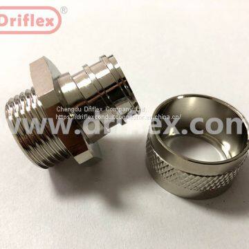 Driflex Brass Nickel Plated Straight Swivel Cable Conduit Fitting photo-2