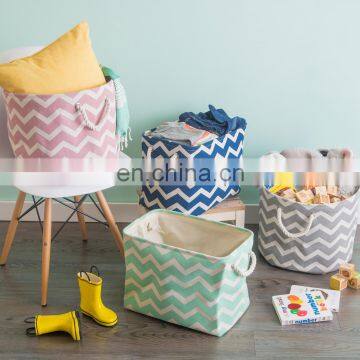 colored printed collapsible cotton rope storage basket organizer living room kids laundry basket small round storage bin