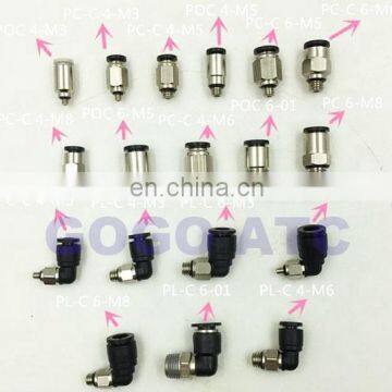 GOGO 10pcs a Lot High Quality Mini Type Fittings PC-C POC-C PL-C 4mm 6mm ,M3 M5 M6 M8 1/8"BSP Pneumatic Valve Micro Connectors photo-3