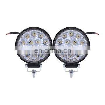 2X 4''Inch 42W Led Flood Round Work Light Offroad For Truck Car SUV ATV Driving Lamp