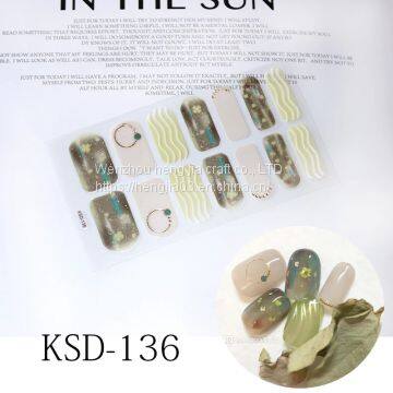 Nail Art Adhesive Sticker DIY Manicure Snowflake Shiny Sequins Nail Polish Strips Wraps Accessories Wholesale photo-3