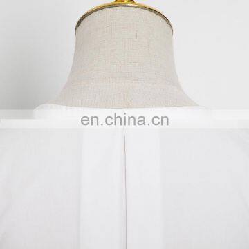 TWOTWINSTYLE White Loose Shirt For Women Long Sleeve Minimalist Solid Casual photo-4