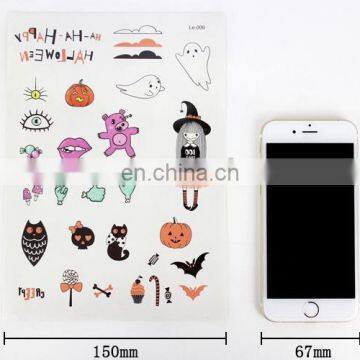 Rocooart Halloween Luminous Temporary Tattoo Tombstone Tattoo Witch Glowing in Dark Waterproof Tattoo Stickers Hallowmas photo-3