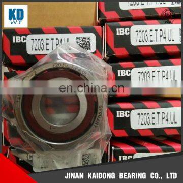 IBC Precision high speed angular contact ball bearings 7203.E.T.P4. 7203 size 17*40*12