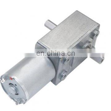 370 self-lock dc worm gear motor double shaft 6v 12v 24v