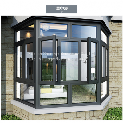 China Factory Aluminum frame double glass Grill Design Cheap French Window price