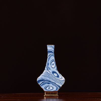 Fashion Chinese Jingdezhen Gild White Blue Pattern Ceramic Vase For Living Room Decor photo-3
