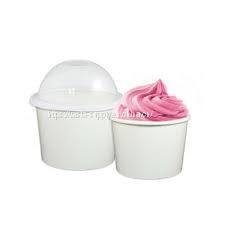 paper ice cream cups with dome lids kraft paper frozen yogurt packaging disposable paper dessert cups