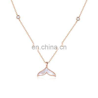 2021 fashion charm fish whale tail pendant necklace unique ocean sea beach jewelry necklace for women