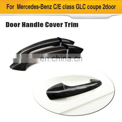 Carbon Fiber Door Handle Cover Trim For Mercedes-Benz C/E Class GLC Coupe 2Door photo-2