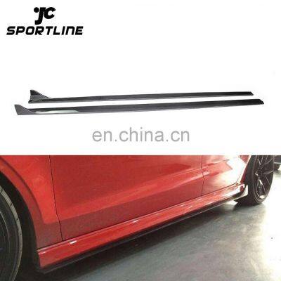 14-16 Carbon Fiber Side Skirts Extension for Audi S3 A3 8V Sedan