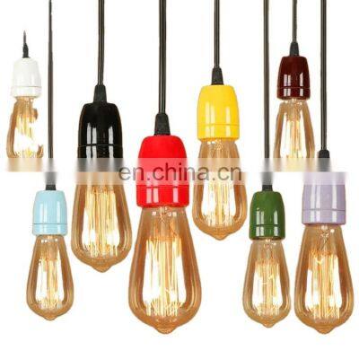 Tonghua Vintage Decorative Colorful Ceramic Lamp Socket E26 E27 Pendant Light Fixtures