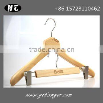 fashion high end wooden hanger natural wooden hanger and pants hanger