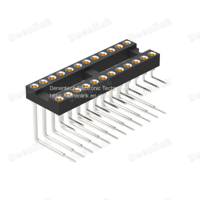 Dnenlink 2.54mm IC Socket Machined Round Pin Female Header H3.00mm Dual Row Right Angle photo-4