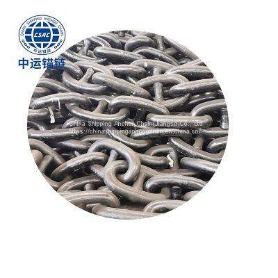 58mm Black Painted floating wind power platform  studless link anchor chain