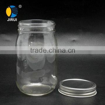 wholesale 450ml food grade glass jar glass mason jar with tin lid