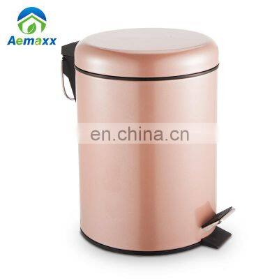 Hot sale rose gold pedal garbage can wholesale waste pedal dustbin