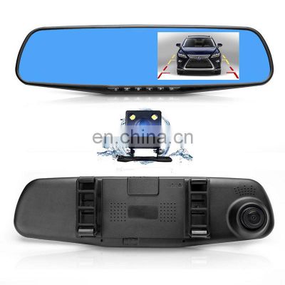 Drop shiping  GT600 car camera dvr video recorder rear view mirror night vision 1080p dual front and rear dash cam