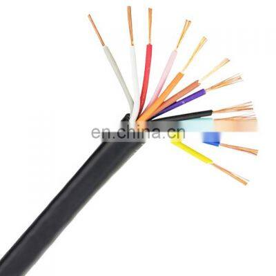 OEM Cable Manufacturers 24AWG 24/0.2 BC Copper Core wire 12 Cores Twisted Black PVC Sheathed Flexible Cord