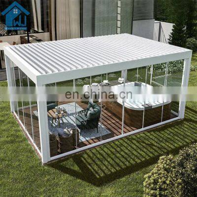 Customized Adjustable Aluminum Pergolas With Blinds For Garden House outdoor waterproof motorized aluminum pergola