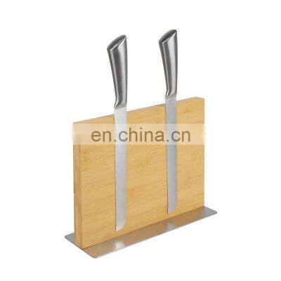 Bamboo Wood Magnetic Block Powerful Magnet Knife Hanger Knife Stand For Kitchen Knives