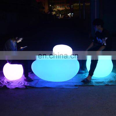 plastic glowing balls /Bar pub garden rechargeable remote control multi color plastic light led glow ball stone lights