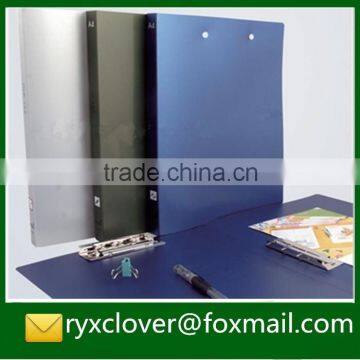 plastic cover double metal clip file folders for office/school