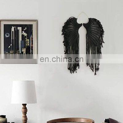 Hot Selling Macrame Angel Wings Wall Decor With Long Tassel Macrame Wall Hanging Art Decor Wholesale photo-3