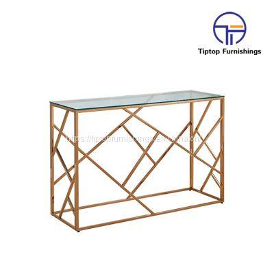 luxury hallway turkish sliver gold metal consule glass mirrored stainless steel console table