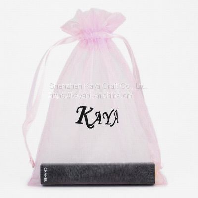 Organza Bag Hot Stamping Wedding Gift Bag with Drawstring Bag