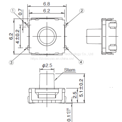 Original ALPS Touch Switch SKRAAQE010 6.2mm Square Medium Range Silicone Head 3.43N photo-3