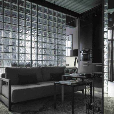 50*100*200mm casting glass bricks with holes interior decoration building glass blocks wall partition