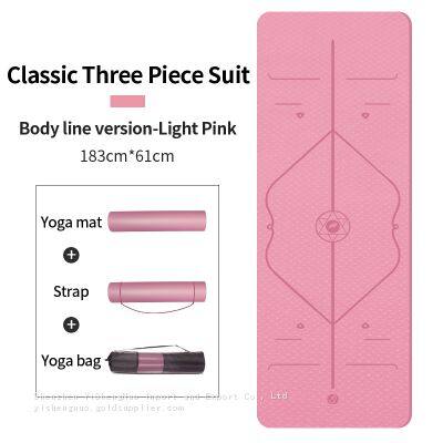 YiShengNuo Custom Print Eco Friendly Foldable Natural TPE Yoga Mat photo-3