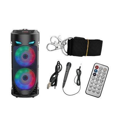 Hot sell ZQS4239 portable 16W power 2*4 inches subwoofer wireless bluetooth speaker with colorful lights