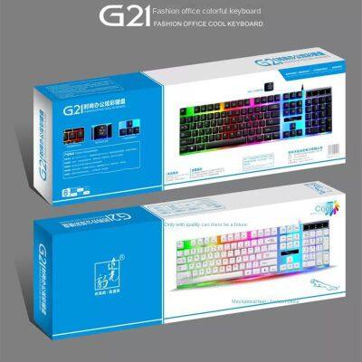 Hot Selling G21 Mechanical Keyboard Wired Computer Backlit Gaming 104 Keys Keyboard