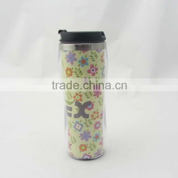 Plastic Travel Mug Tumbler With Photo Insert