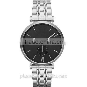 Classical Stainless steel watch with black dial 1676