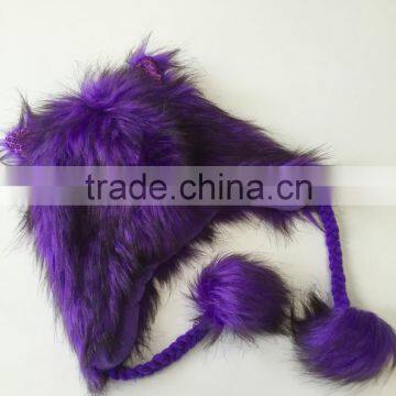 Faux Fur Hat Earflap Hat Girl Fashion Winter Hat photo-2