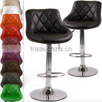 industrial adjustable height modern pu bar stool chair leather