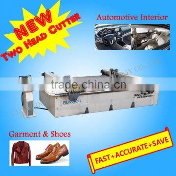 Two Heads Oscillation Knife Leather Cutting Machine for Shoes Production RZCUT-3616-2H