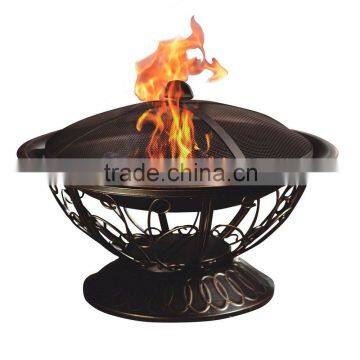 Outdoor patio BBQ grill iron fire pit table