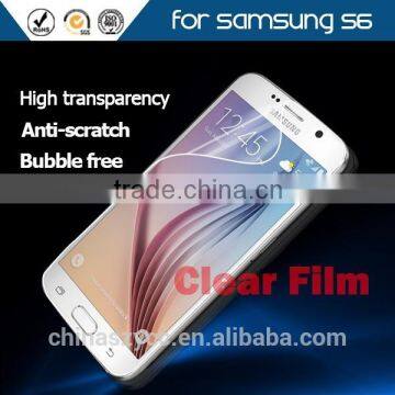 Ultra clear screen protector for Samsung s6 transparent protective phone film