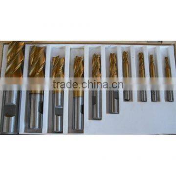 10Pcs Tin-coated End Mill Set