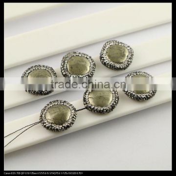 LFD-0091B Wholesal Hematite Gemstone Connector Beads, with Crystal Rhinestone Paved Beads, Spacer Loose Beads For Jewelry Making