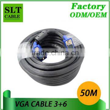 Shenlantuo Professional Manufacture 50M VGA Cable Male to Male 15pin 3+6 for Multimedia