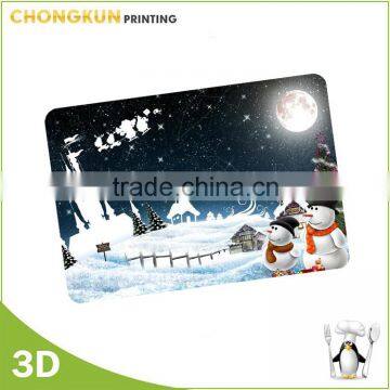 Home decoration promotional gifts 3d christmas placemat