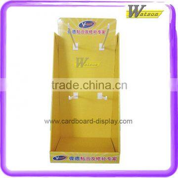 multifunctional cosmetic PDQ cardboard display box with plastic hook