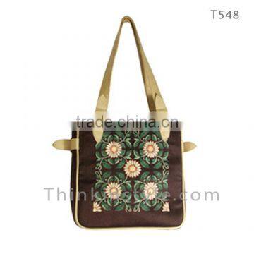 Hand Embroidered on Taffeta Silk Bag T548