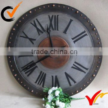 French style vintage metal wall clock home decoration