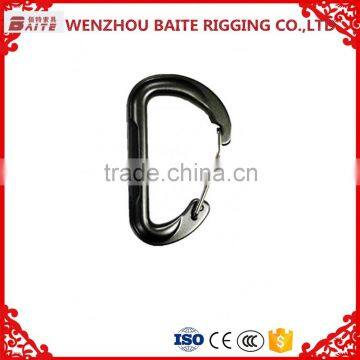 Bit Aluminum Snap Hook Black Carabiner D Type Made in China Professional Manufacturer Rigging Spring Hook Harware photo-2
